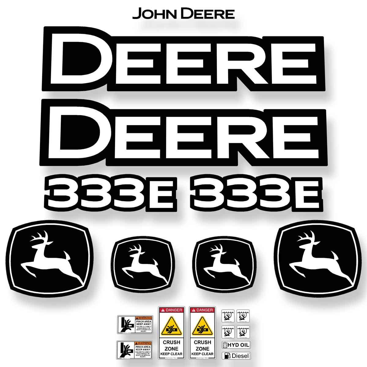 Deere 333E Decals