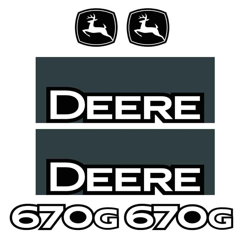 Deere 670G Decal Kit - Motor Grader