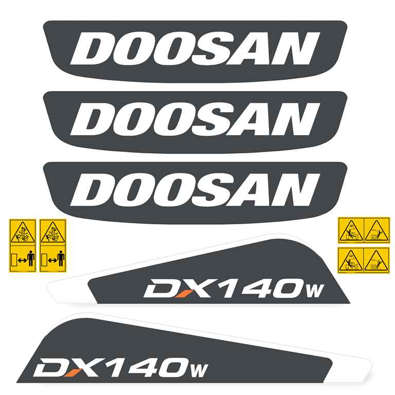 Doosan DX140W -5 Decal Kit - Excavator