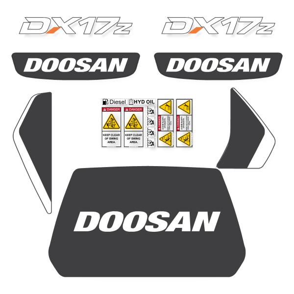 Doosan DX17Z Decal Kit - Mini Excavator