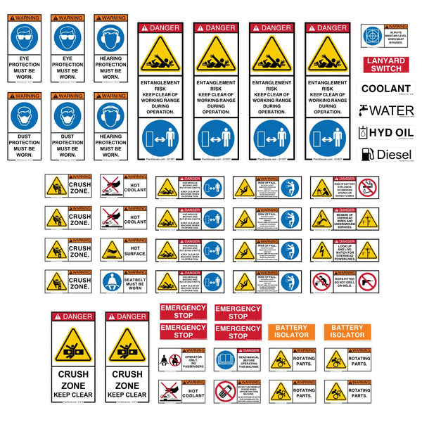 Drill Rig Safety Decal Kit