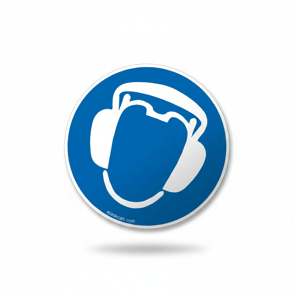 Hearing Protection Safety Decal - 200mm