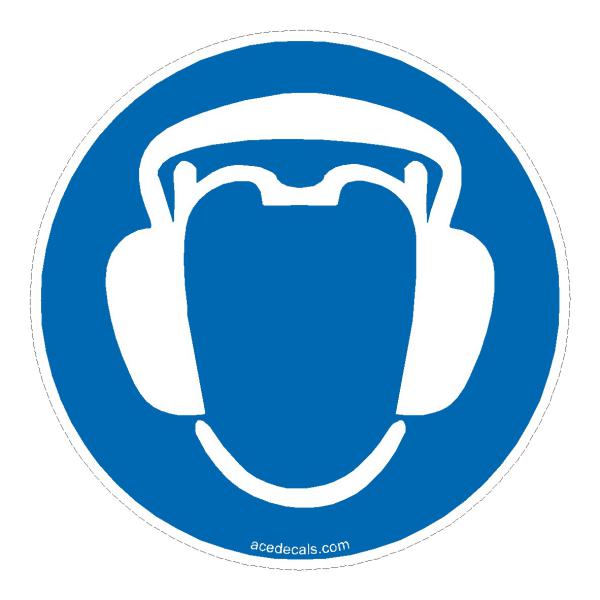 Hearing Protection Safety Decal - 200mm