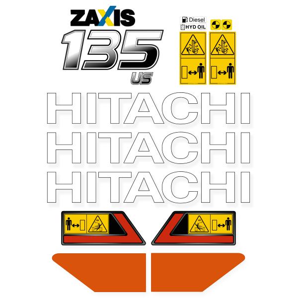 Hitachi ZX135US-7 Decal Kit - Excavator