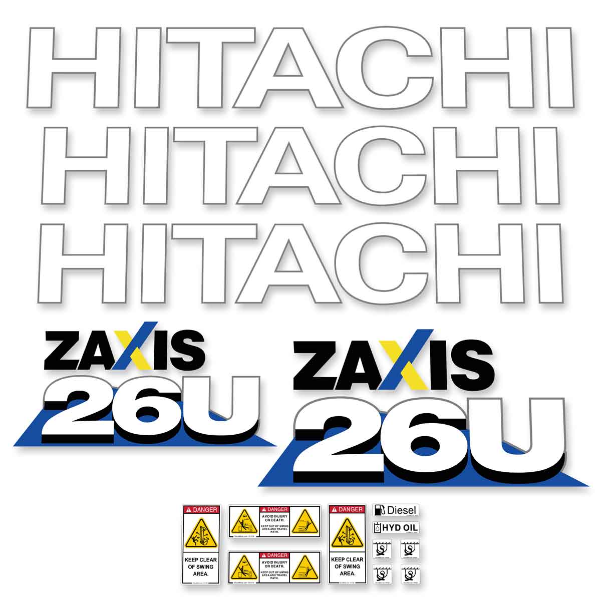 Hitachi ZX26U-6 Decal Kit