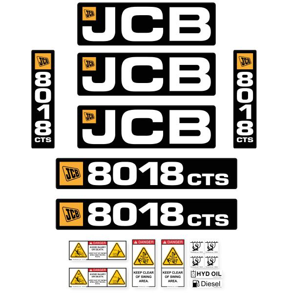 Cts Sticker Graphics JCB 8018 CTS Decals