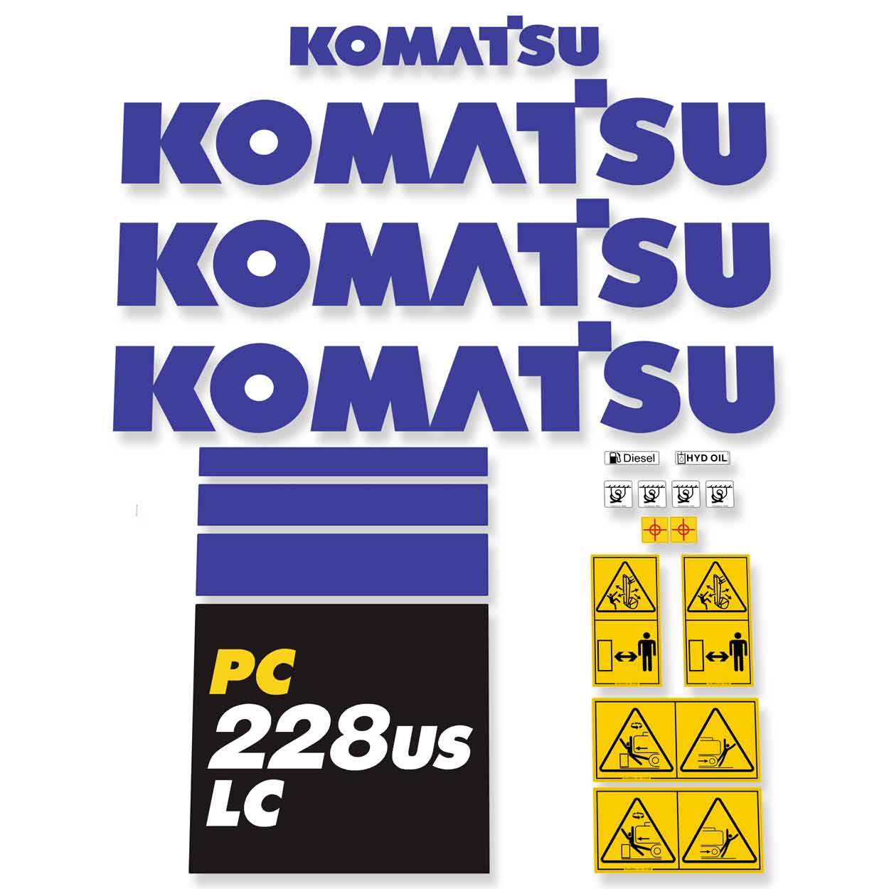 Komatsu PC228US LC-10  Decals
