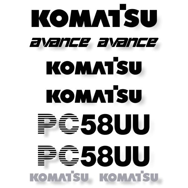 Komatsu PC58UU Decal Kit - Mini Excavator