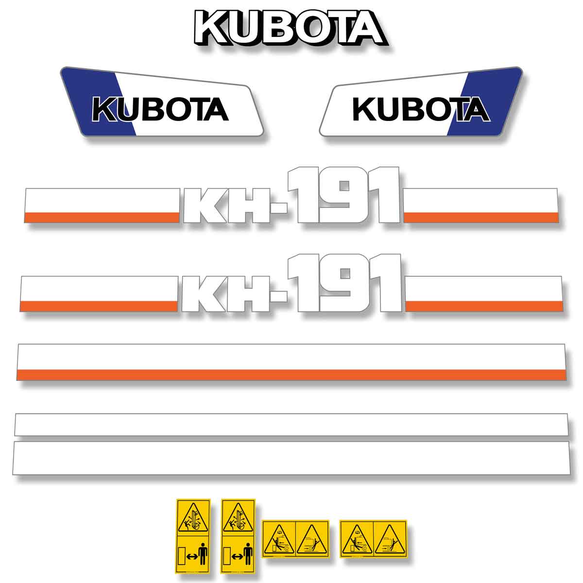 Kubota KH191 Decal Kit