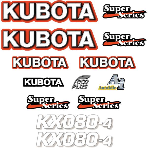 Kubota KX080-4 Decal Kit