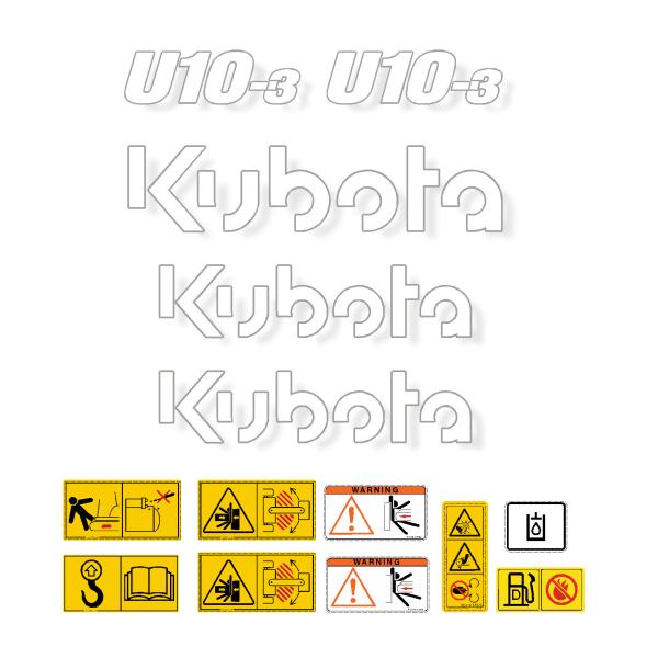 Kubota U10-3 Decal Kit  - Mini Excavator