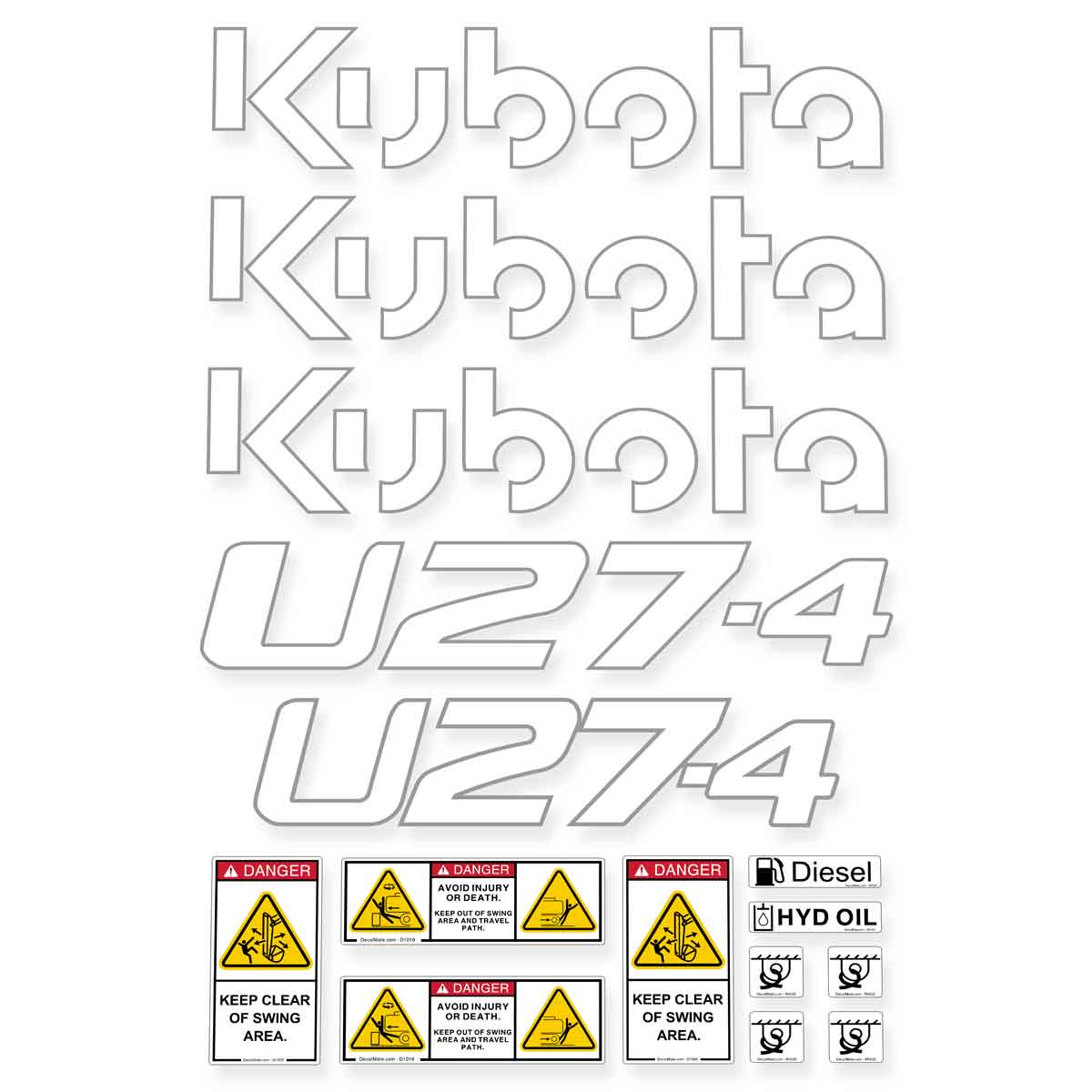 Kubota U27-4 Decals