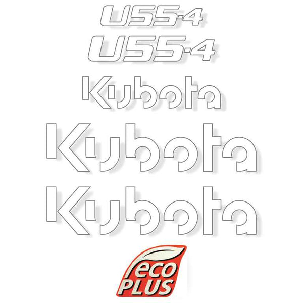 Kubota U55-4 Decal Kit Later Style - Mini Excavator