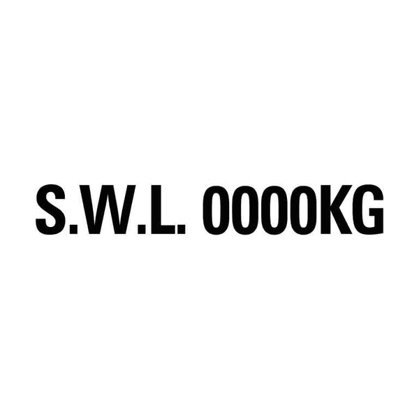 SWL Decal - Safe Working Load Decal Sticker