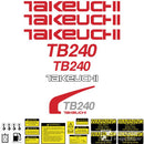 Takeuchi TB240 Decal Kit - Mini Excavator
