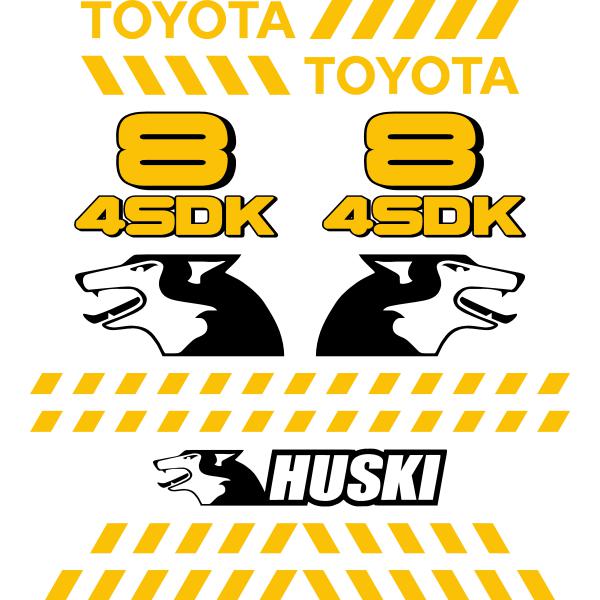 Toyota Huski 4SDK8 Decal Kit Early Style -Skid Steer
