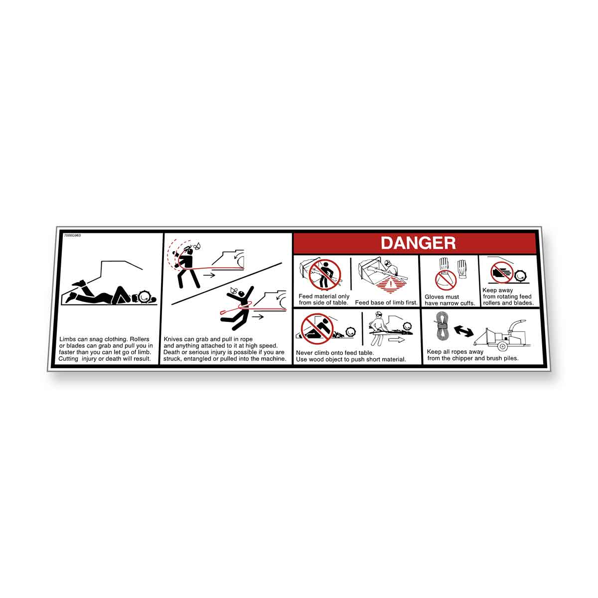 Danger Decal for Wood Chipper