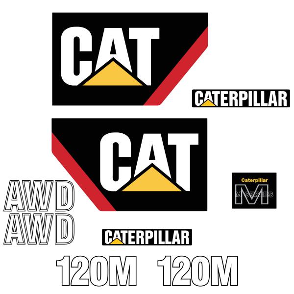 CAT 120M Decals Stickers Set