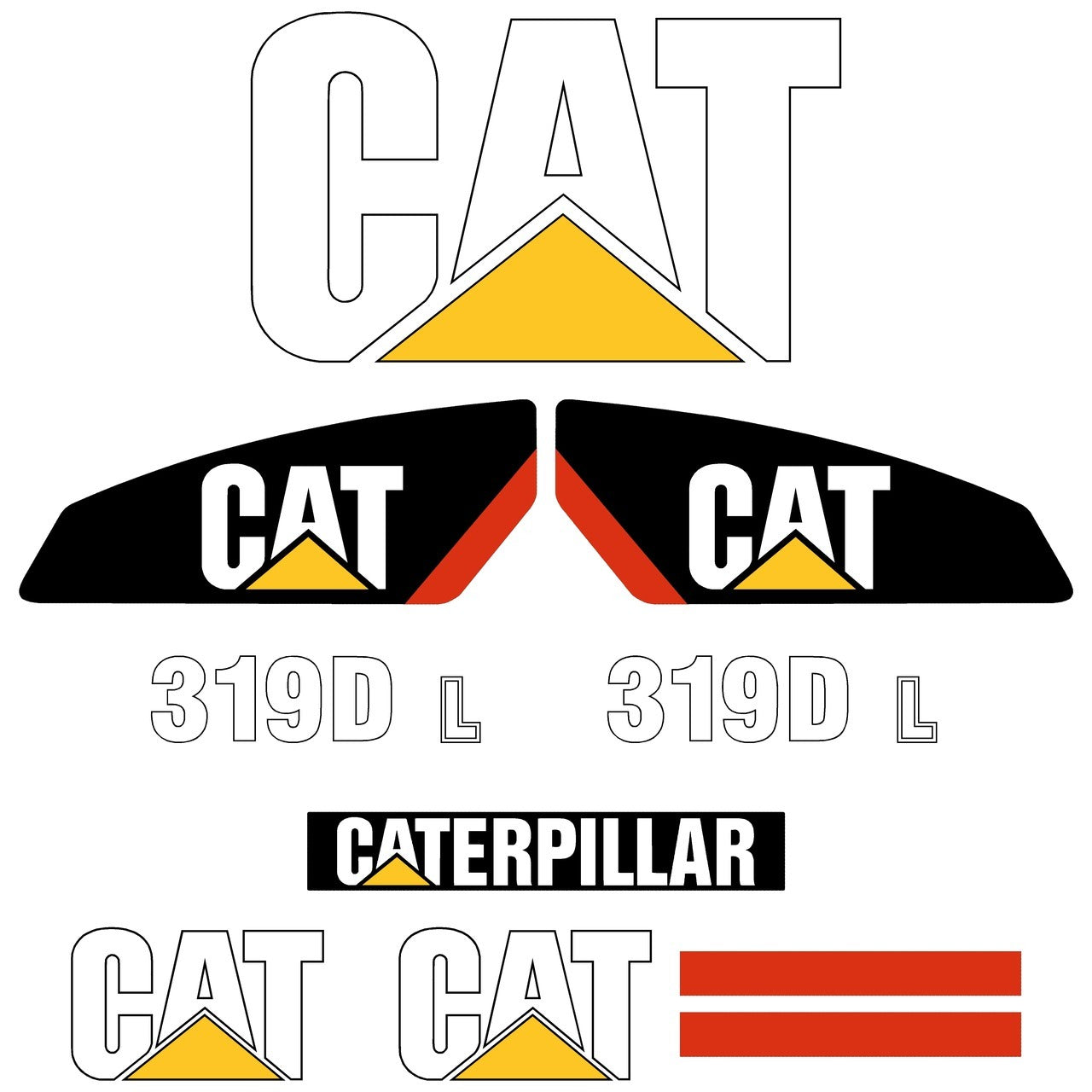 319D L Decal Sticker Set