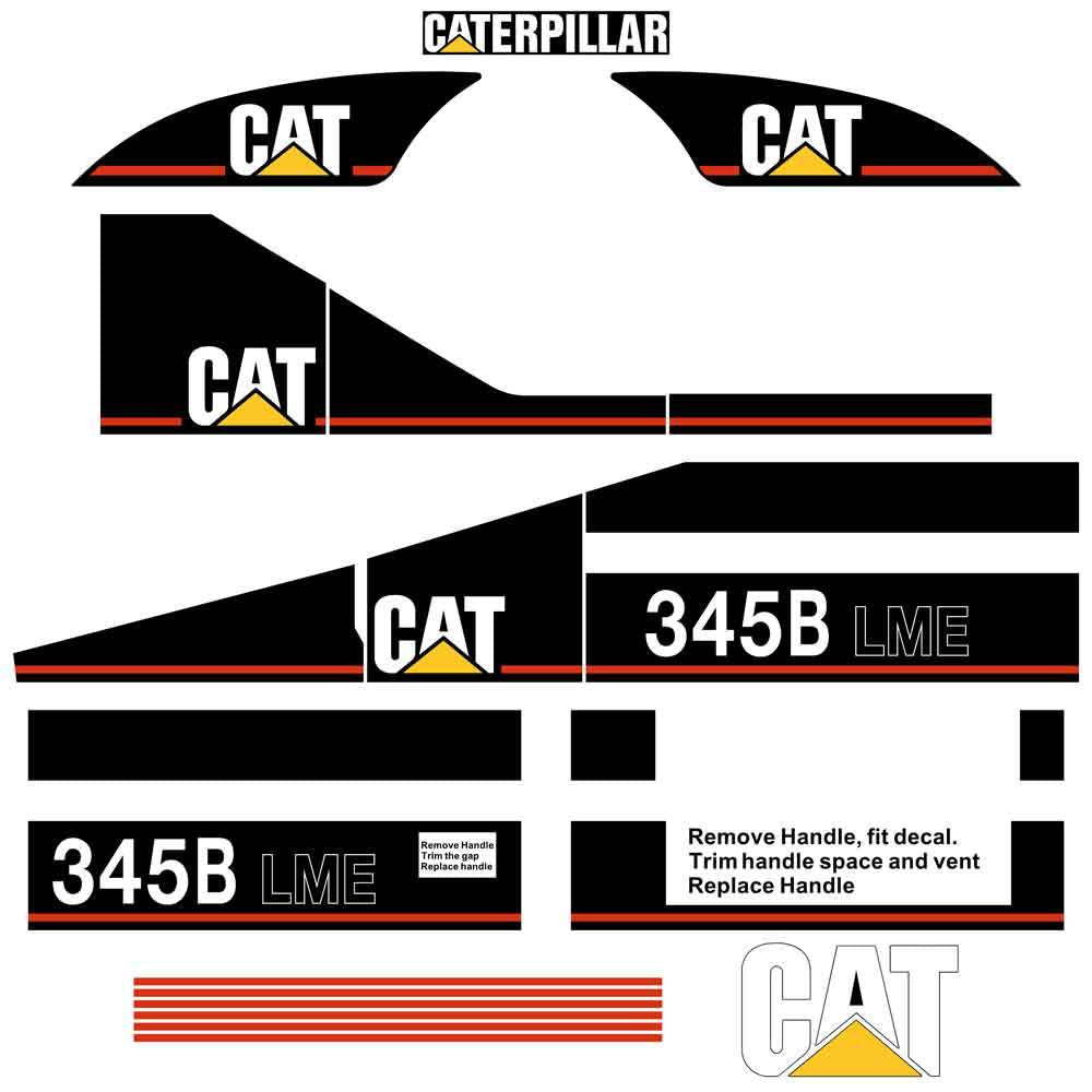 345B L Decals Stickers Set