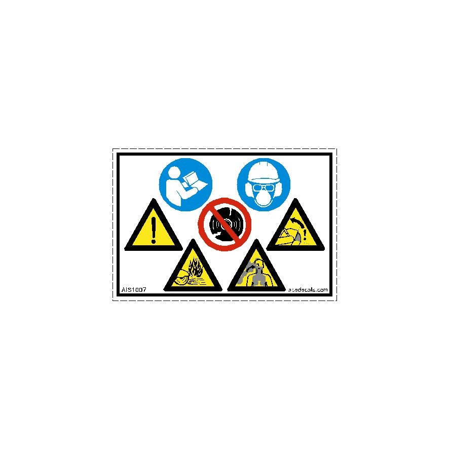 Cut Off Saw Warning Decal
