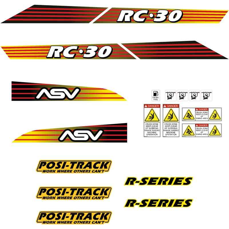 ASV RC30 Decals Stickers Kit 