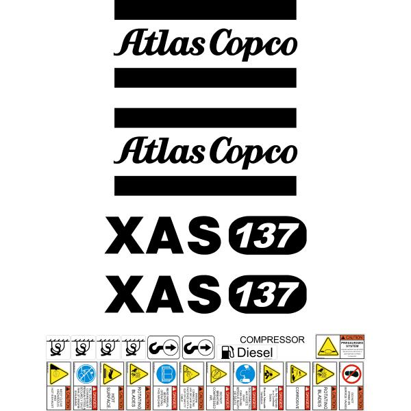 Atlas Copco XAS137 Decal Kit