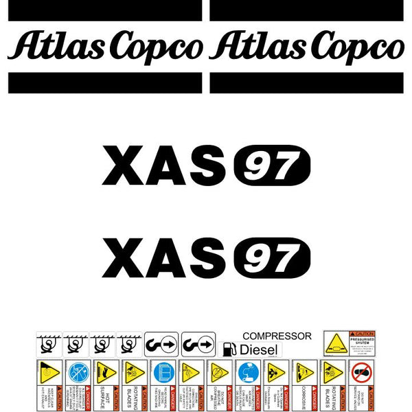 Atlas Copco XAS96 Later Decals