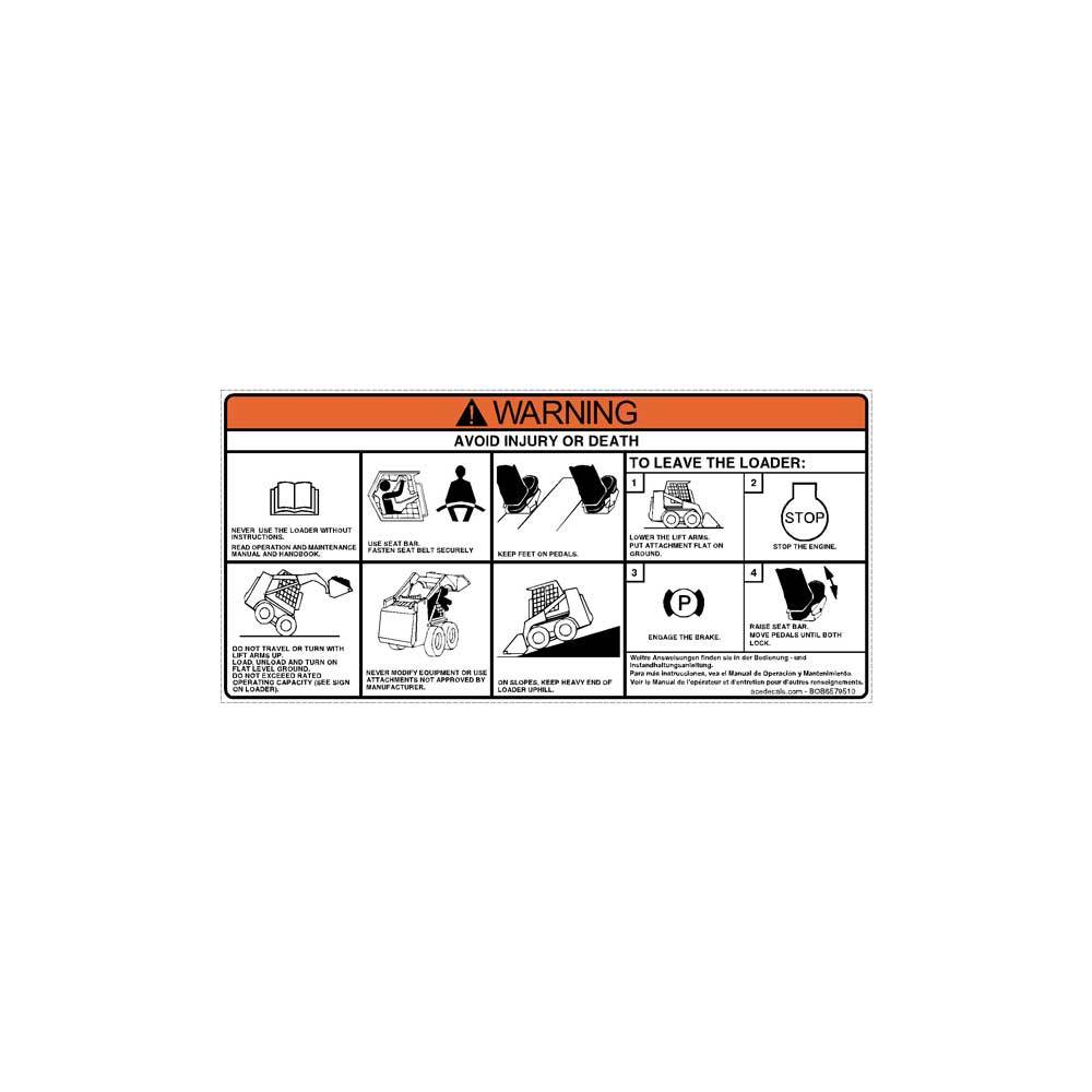 SKID STEER CONTROLS DECAL - 6579510