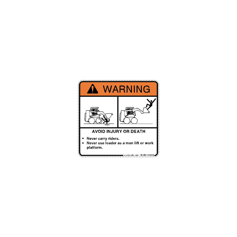 Warning Never Carry Riders Decal 6710358