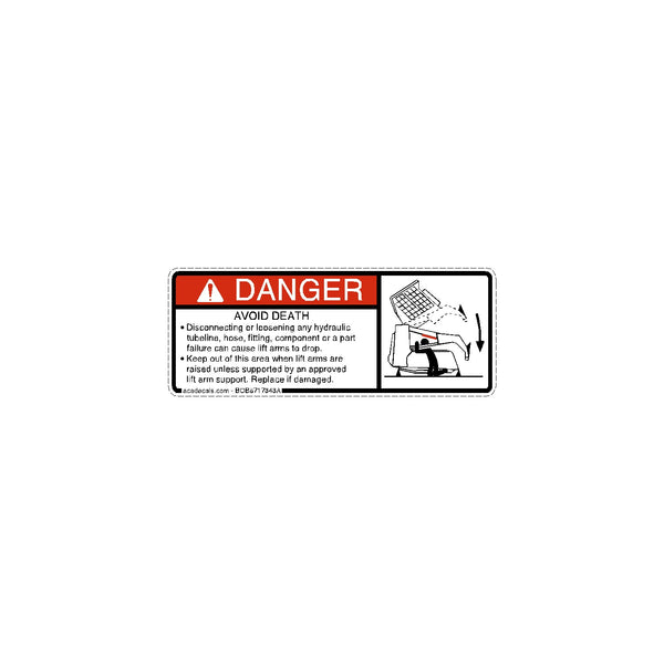 Danger Prop Loader Arms Bobcat Decal 6717343