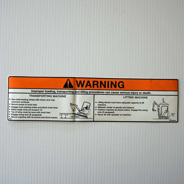 Excavator Loading Transporting and Lifting Safety Decal 6808185
