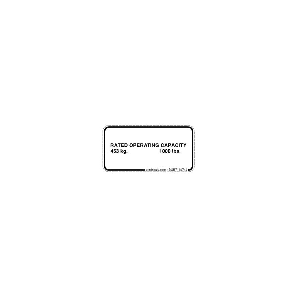 Rated Operating Capacity Decal S100 7136749