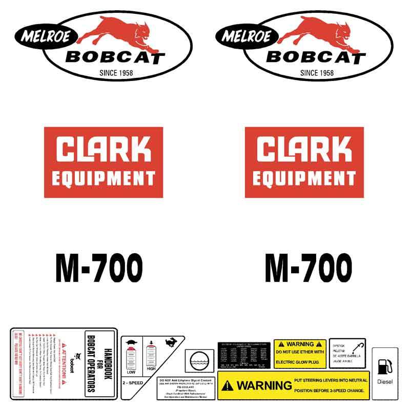 Bobcat 642 Melroe Skid Steer Vinyl Decal Sticker Set - 25 Pieces, 3M Material, Made In USA