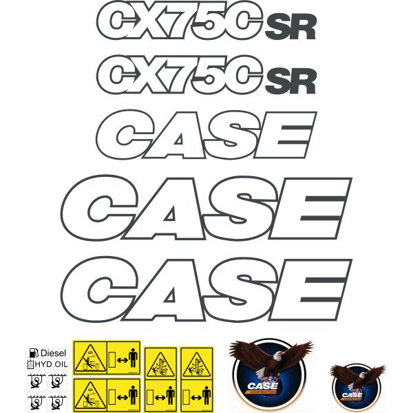 Case CX75C SR Decal Kit - Excavator
