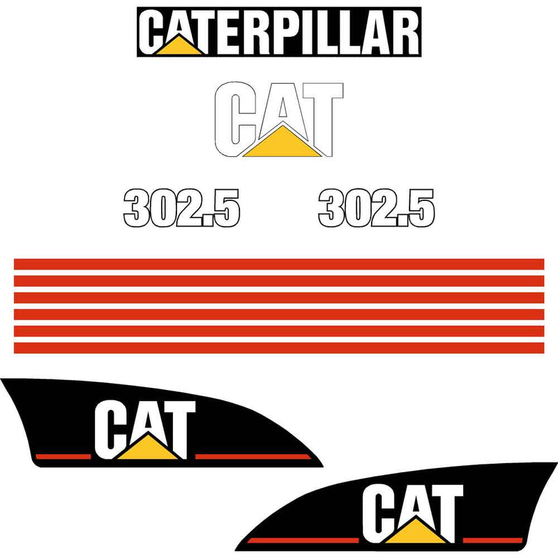 CAT 302.5 Decals Stickers
