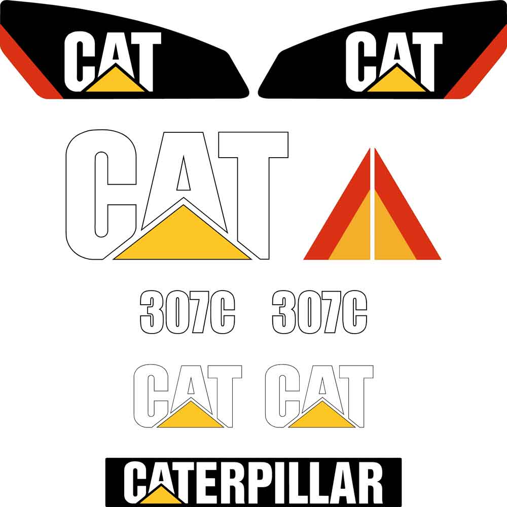 307 Engine Sticker CAT 307C Decal Kit