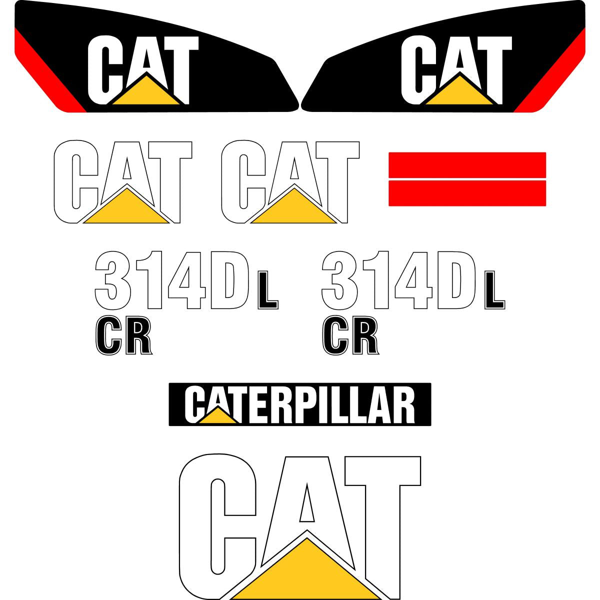 CAT 314D LCR Decal Kit