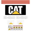 CAT CB224D Decals Stickers Set