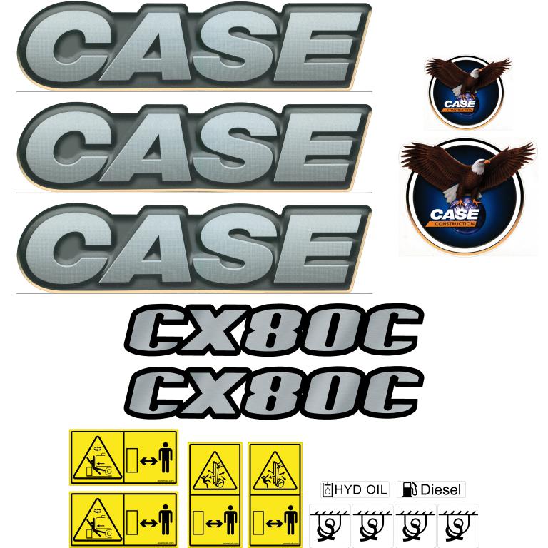 Case CX80C Decals Stickers Kit