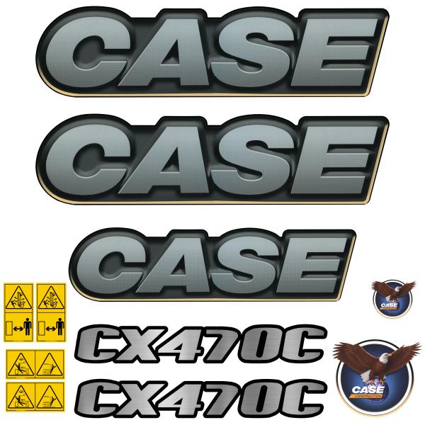 Case CX470C Decal Kit Metallic - Excavator
