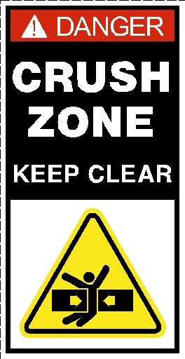 Crush Zone Keep Clear Decal