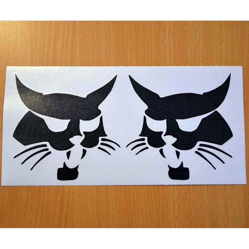 Two Bobcat Face Decals Stickers 
