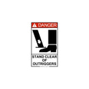 Danger Stand Clear of Outriggers Safety Decal