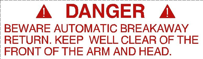 Beware Automatic Breakaway Decal
