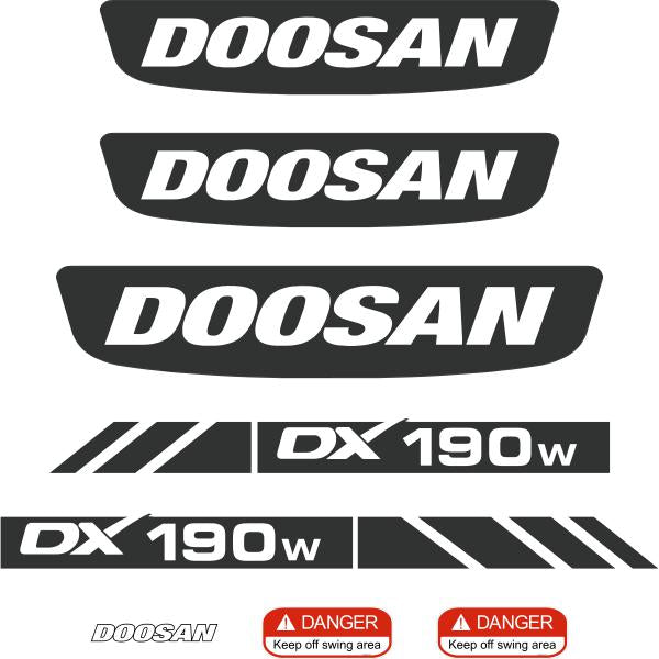 Doosan DX190W Decals Stickers Set