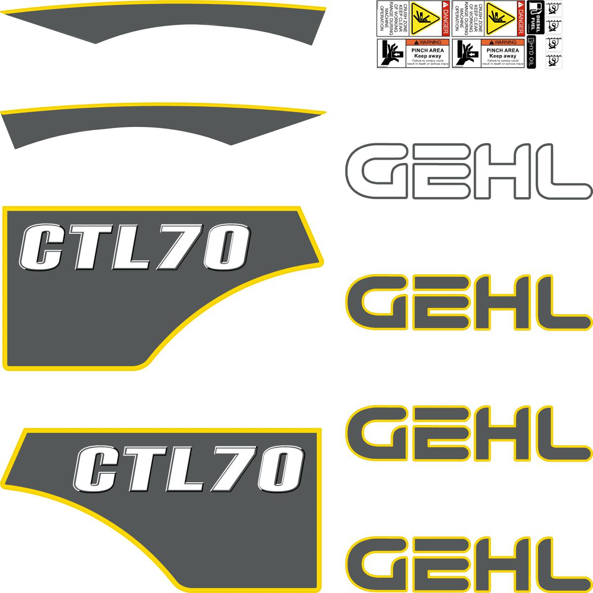 Geisel Sticker Gehl CTL70 Decals Compact Tracked Loader Decal Set / Sticker Kit