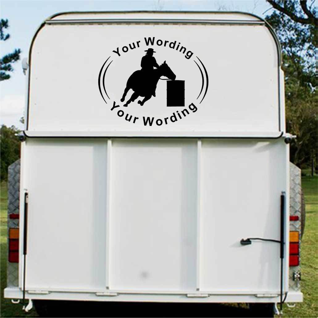 Barrel Racing Horse Float Decal