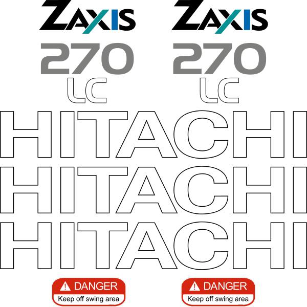 Hitachi ZX270-1 LC Decals Stickers Set