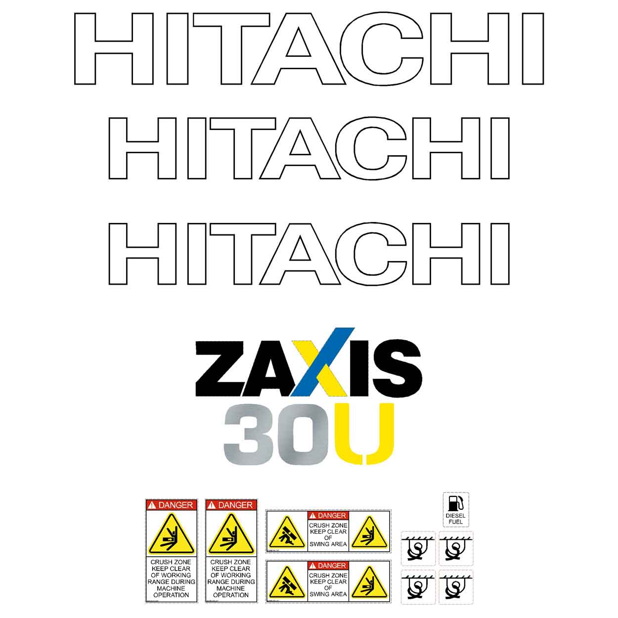 Hitachi ZX30U-3 Decal Kit